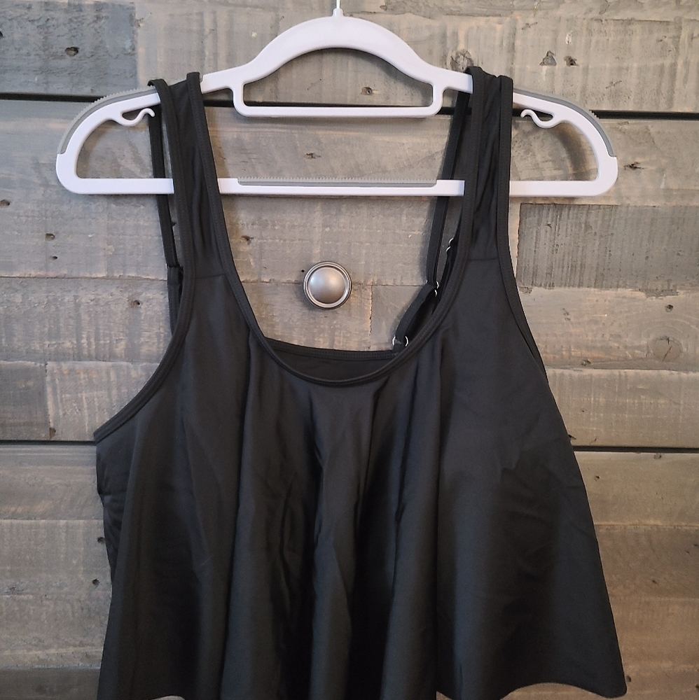 Black tankini bathing suit top